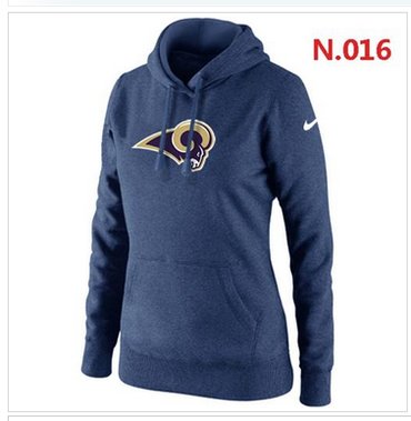 Women's Los Angeles Rams Logo Pullover Hoodie Dark Blue