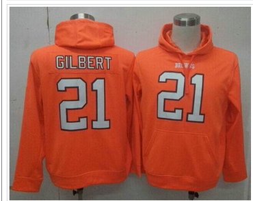 NEW Cleveland Browns #21 Justin Gilbert Orange Pullover NFL Hoodie