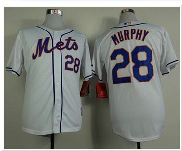 New York Mets #28 Daniel Murphy White Cool Base Baseball Jersey