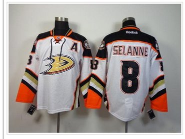 Anaheim Ducks #8 Teemu Selanne White New Road NHL Jersey