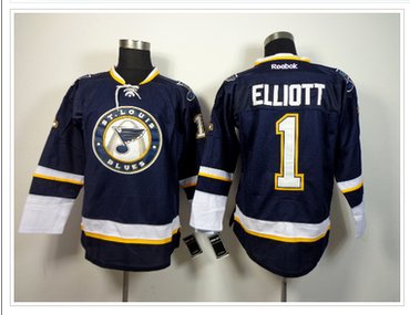 St. Louis Blues 1# Elliott Blue NHL Jersey