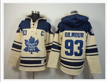 Toronto Maple Leafs #93 Doug Gilmour Cream Sawyer Hooded Sweatshirt Stitched NHL Jersey