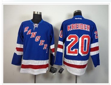 New York Rangers #20 Chris Kreider Blue Home NHL Jersey