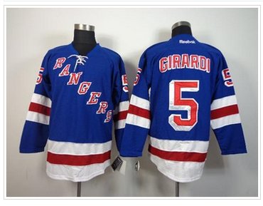 New York Rangers #5 Daniel Girardi Blue Home NHL Jersey