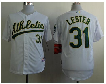Oakland Athletics #31 Jon Lester White Cool Base Stitched Baseball Jersey