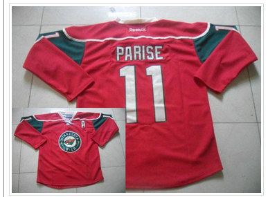 Minnesota Wild #11 Zach Parise Red Stitched NHL Jersey