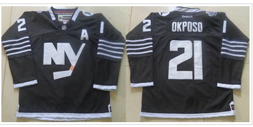 New York Islanders #21 Kyle Okposo Black Alternate Stitched NHL Jersey