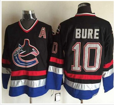 Vancouver Canucks #10 Pavel Bure Black Blue CCM Throwback Stitched NHL Jersey