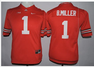 Women Ohio State Buckeyes #1 Braxton Miller Red Stitched NCAA Jersey