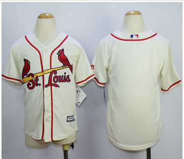 Youth Cardinals Blank Cream Cool Base Stitched Baseball Jersey