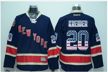 New York Rangers #20 Chris Kreider Navy Blue USA Flag Fashion Stitched NHL Jersey