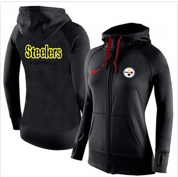 Women Nike Pittsburgh Steelers Full-Zip Performance Hoodie Black_1
