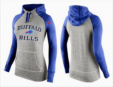 Women Nike Buffalo Bills Performance Hoodie Grey & Blue_2