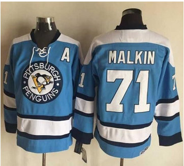 Pittsburgh Penguins #71 Evgeni Malkin Blue Alternate CCM Throwback Stitched NHL Jersey