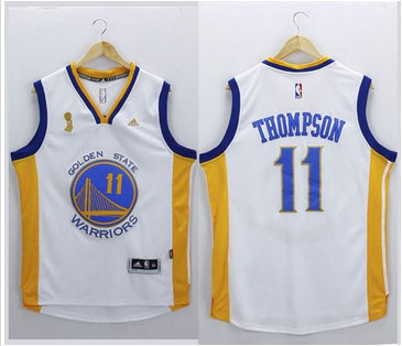 Golden State Warriors #11 Klay Thompson White New Champions Stitched NBA Jersey