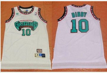 Memphis Grizzlies #10 Mike Bibby White TThrowback Stitched NBA Jersey