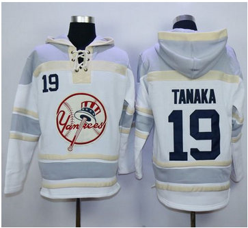 New York Yankees #19 Masahiro Tanaka White Sawyer Hooded Sweatshirt MLB Hoodie New York Yankees #19 Masahiro Tanaka White Sawyer Hooded Sweatshirt MLB Hoodie