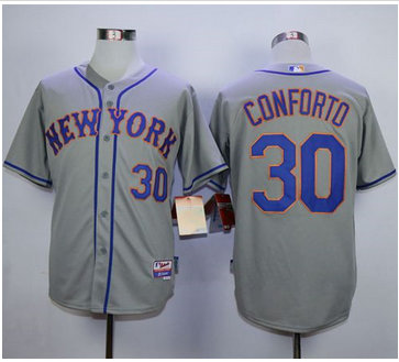 New York Mets #30 Michael Conforto Grey Road Cool Base Stitched MLB Jersey