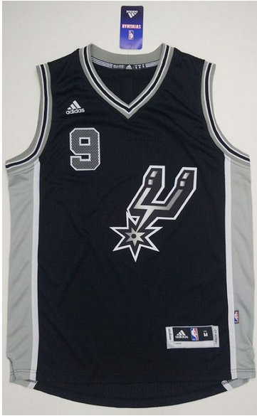 San Antonio Spurs #9 Tony Parker Black New Road Stitched NBA Jersey