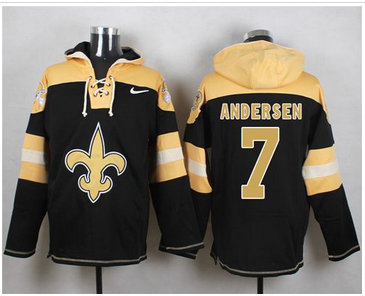 Nike New Orleans Saints #7 Morten Andersen Black Player Pullover NFL Hoodie