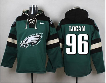 Nike Philadelphia Eagles #96 Bennie Logan Midnight Green Player Pullover NFL Hoodie