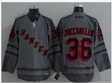 New York Rangers #36 Mats Zuccarello Charcoal Cross Check Fashion Stitched NHL Jersey