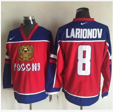 Vancouver Canucks #8 Igor Larionov Red Blue Nike Stitched NHL Jersey