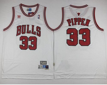 Chicago Bulls #33 Scottie Pippen White Throwback Stitched NBA Jersey