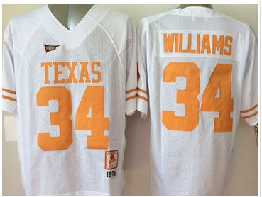 Texas Longhorns #34 Ricky Williams White Stitched NCAA Jersey