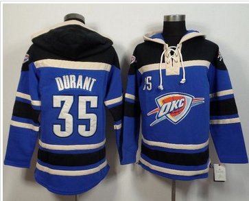Oklahoma City Thunder #35 Kevin Durant Blue Sawyer Hooded Sweatshirt NBA Hoodie