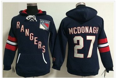 Women's New York Rangers #27 Ryan McDonagh Navy Blue Old Time Heidi NHL Hoodie