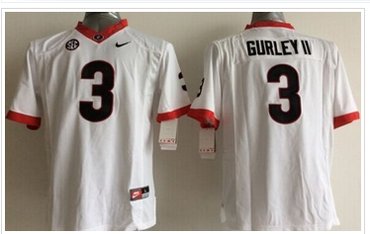 Youth NCAA Bulldogs #3 Todd Gurley II White Stitched Jersey