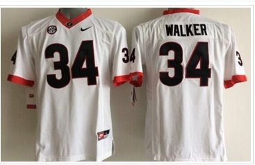 Youth NCAA Bulldogs #34 Herschel Walker White Stitched Jersey