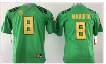 Youth NCAA Ducks #8 Marcus Mariota Green Stitched Jersey