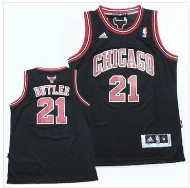 Youth NBA Bulls #21 Jimmy Butler Black Revolution 30 Stitched Jersey