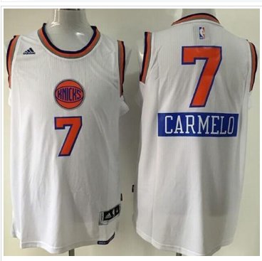 Youth NBA Knicks #7 Carmelo Anthony White 2014-15 Christmas Day Stitched Jersey