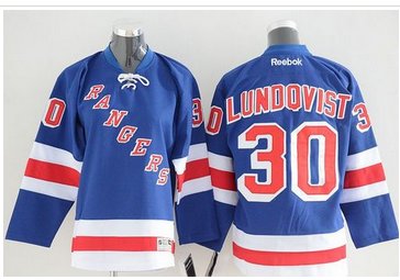Youth NHL Rangers #30 Henrik Lundqvist Blue Home Stitched Jersey