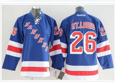 Youth NHL Rangers #26 Martin St.Louis Blue Home Stitched Jersey