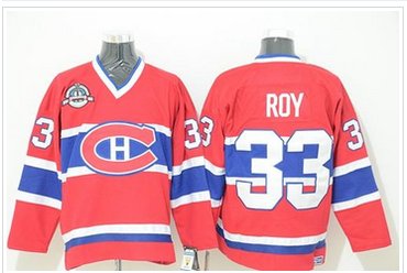 Montreal Canadiens #33 Patrick Roy Red CCM Throwback Stitched NHL Jersey