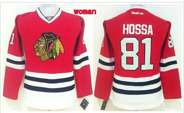 Women's Blackhawks #81 Marian Hossa Red Home Stitched NHL Jersey