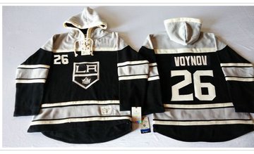 Los Angeles Kings #26 Slava Voynov Black Sawyer Hooded Sweatshirt Stitched NHL Jersey