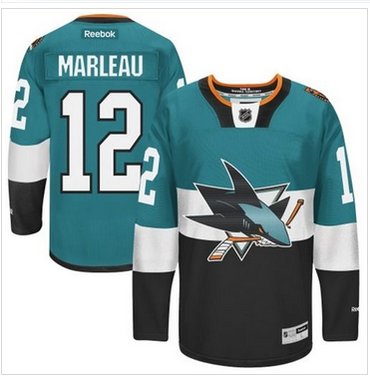 San Jose Sharks #12 Patrick Marleau Teal Black 2015 Stadium Series Stitched NHL Jersey