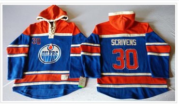 Edmonton Oilers #30 Ben Scrivens Light Blue Sawyer Hooded Sweatshirt Stitched NHL Jersey