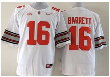 Ohio State Buckeyes #16 J. T. Barrett White Diamond Quest Stitched NCAA Jersey