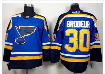 St.Louis Blues #30 Martin Brodeur Light Blue Home Stitched NHL Jersey