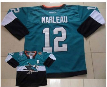 San Jose Sharks #12 Patrick Marleau Teal Black 2015 Stadium Series Stitched NHL Jersey