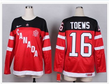 Women's Olympic CA. #16 Jonathan Toews Red 100th Anniversary Stitched NHL Jersey Women's Olympic CA. #16 Jonathan Toews Red 100th Anniversary Stitched NHL Jersey