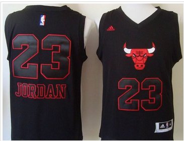 Chicago Bulls #23 Michael Jordan Black New Fashion Stitched NBA Jersey