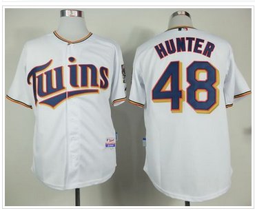 Minnesota Twins #48 Torii Hunter White Home Cool Base Stitched Baseball Jersey