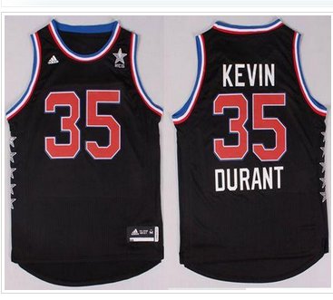 Oklahoma City Thunder #35 Kevin Durant Black 2015 All Star Stitched NBA Jersey